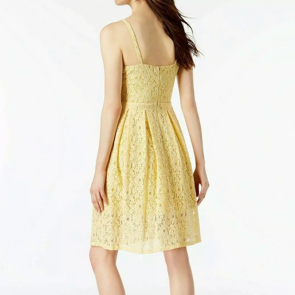 Guess V-Neck Lace Fit & Flare Dress - Picture 5 of 6